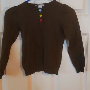 Brown girls sweater 5-6 with buttons on the chest